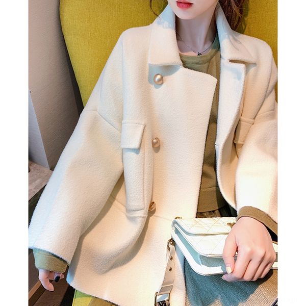 autumn and winter korean style loose double-sided short wool wool woolen coat coat women's small popular all-match, White;black
autumn and winter korean style loose double-sided short wool wool woolen coat coat women's small popular all-match, White;black