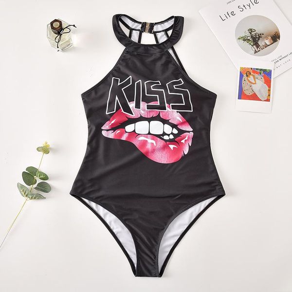 2020 new original suspender cut out halter print swimwear female lips one piece bikini
2020 new original suspender cut out halter print swimwear female lips one piece bikini