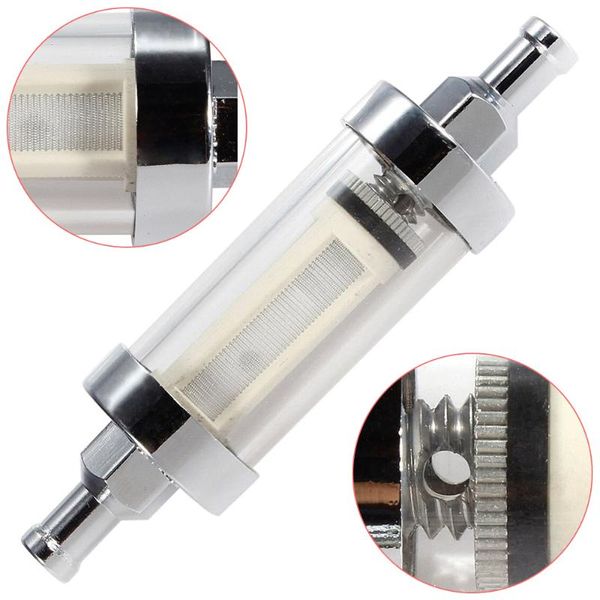 universal chrome & glass fuel petrol diesel inline filter 5/16" 8mm silver filter for motorcycle atv dirt bike
universal chrome & glass fuel petrol diesel inline filter 5/16" 8mm silver filter for motorcycle atv dirt bike