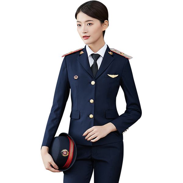 autumn women railway uniform waiter suits with 5 gifts slim fit party costume fashion brand female blazer pants plus size, White
autumn women railway uniform waiter suits with 5 gifts slim fit party costume fashion brand female blazer pants plus size, White