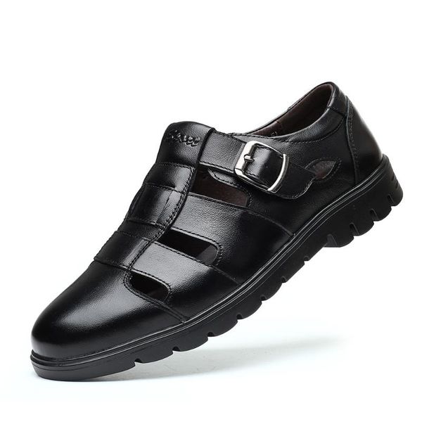 men sandals high qualit leather casual business sandals men beach shoes outdoor walking shoe zapatos hombre plus size 38-47, Black
men sandals high qualit leather casual business sandals men beach shoes outdoor walking shoe zapatos hombre plus size 38-47, Black