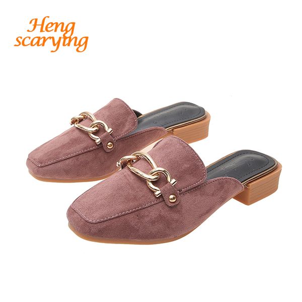 2020 summer casual ladies square toe slides metal flat slippers mules flock fashion women closed toe pink slides plus size shoes, Black
2020 summer casual ladies square toe slides metal flat slippers mules flock fashion women closed toe pink slides plus size shoes, Black