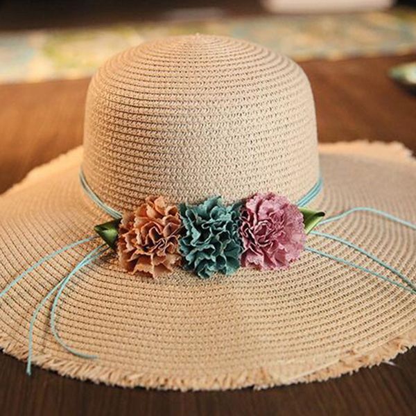 2019 new flower korean style sun straw women's straw sun beach hat large edge hat, Blue;gray
2019 new flower korean style sun straw women's straw sun beach hat large edge hat, Blue;gray