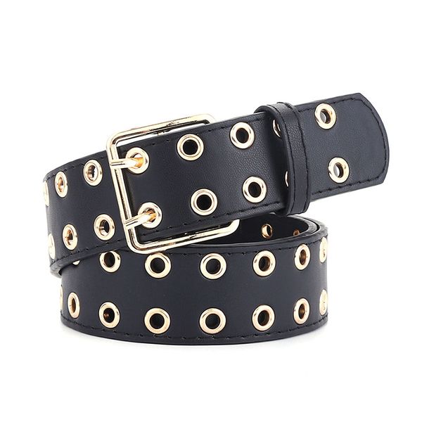 double grommet hole belts punk style waistband adjustable alloy pin buckle belt rock black white wide waist with chain, Black;brown
double grommet hole belts punk style waistband adjustable alloy pin buckle belt rock black white wide waist with chain, Black;brown