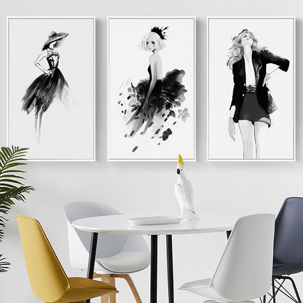 black and white abstract fashion girl wall art canvas painting elegant cute handsome posters and prints home decorative picture
black and white abstract fashion girl wall art canvas painting elegant cute handsome posters and prints home decorative picture