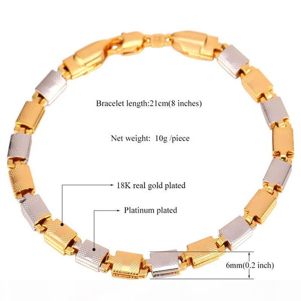 men gold bracelets 18k gold plated platinum plated two-tone gold plated new trendy chain bracelet jewelry, Black
men gold bracelets 18k gold plated platinum plated two-tone gold plated new trendy chain bracelet jewelry, Black