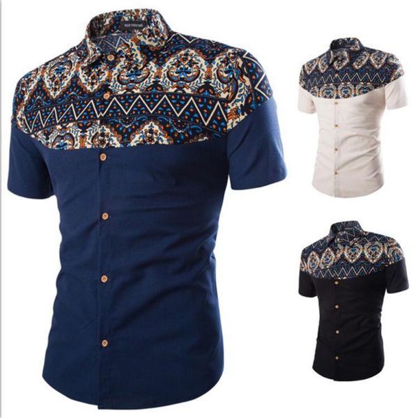 2020 new spring men's printed slim fit popular wild short-sleeved shirt, White;black
2020 new spring men's printed slim fit popular wild short-sleeved shirt, White;black