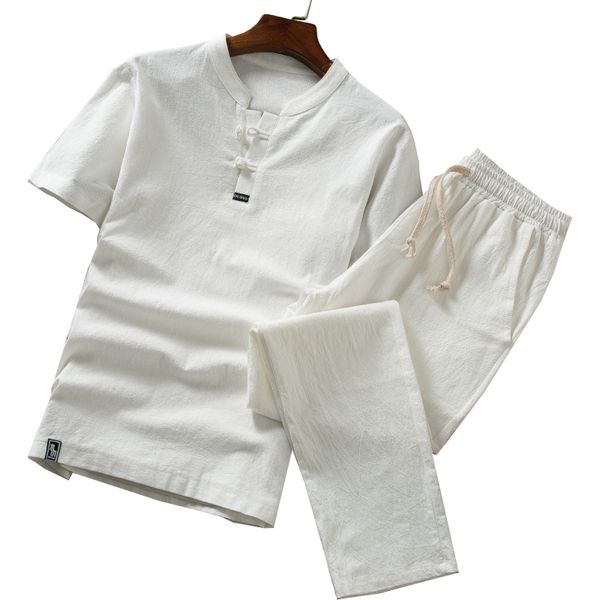 summer thin linen set, men's cotton slim short-sleeved t-shirt solid color large size loose casual trousers s-5xl, Gray
summer thin linen set, men's cotton slim short-sleeved t-shirt solid color large size loose casual trousers s-5xl, Gray