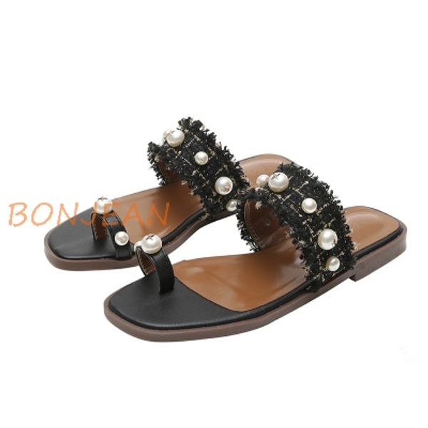 women slipper pretty pearl flat toe casual beach sandals ladies cozy shoes platform 2020 designer black white slides wholesale
women slipper pretty pearl flat toe casual beach sandals ladies cozy shoes platform 2020 designer black white slides wholesale