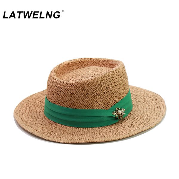 new fashion green ribbon + bee beach hats for women brim wide paper sun oversized hat ladies summer uv straw caps wholesale y200619, Blue;gray
new fashion green ribbon + bee beach hats for women brim wide paper sun oversized hat ladies summer uv straw caps wholesale y200619, Blue;gray