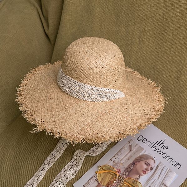 national style ribbon big edge sun straw lafite outdoor casual matching style straw hat women's sunshade hat, Blue;gray
national style ribbon big edge sun straw lafite outdoor casual matching style straw hat women's sunshade hat, Blue;gray