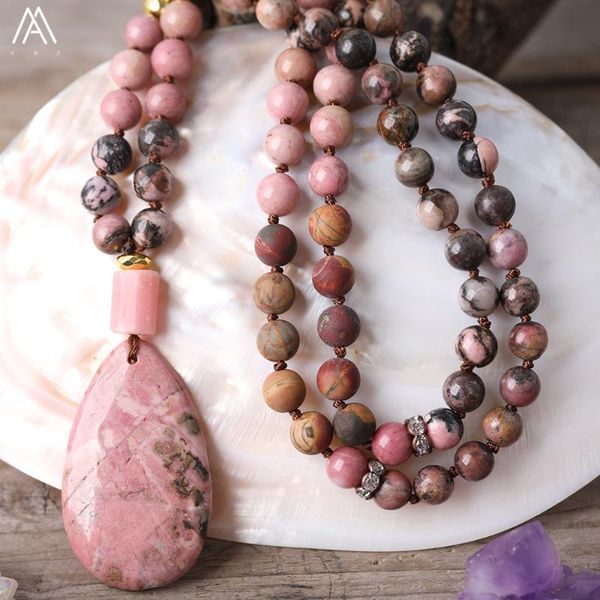 natural rhodonite water drop pink opal nugget pendant 8mm picasso jaspers copper beads knotted handmade necklace mala jewelry, Silver
natural rhodonite water drop pink opal nugget pendant 8mm picasso jaspers copper beads knotted handmade necklace mala jewelry, Silver
