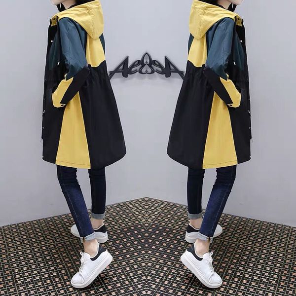 2020 fashion women autumn women korean hooded coat female oversized outwear contrast color patchwork all-match trench coats s194, Tan;black
2020 fashion women autumn women korean hooded coat female oversized outwear contrast color patchwork all-match trench coats s194, Tan;black