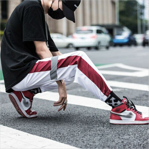 men's pants hirigin side stripe track jogger for men reflective label harem streetwear male hip hop casual trousers, Black
men's pants hirigin side stripe track jogger for men reflective label harem streetwear male hip hop casual trousers, Black