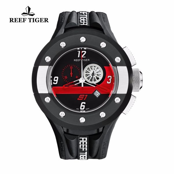 

reef tiger/rt chronograph sport watches for men dashboard dial quartz movement watch with date designer watches rga3027, Silver