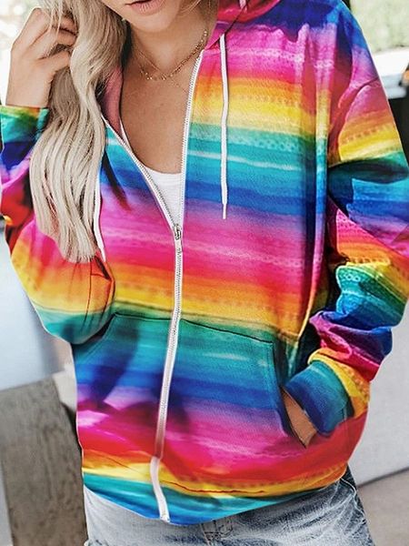 2020 women's new rainbow long sleeve zipper hooded 2020 sweater women's new rainbow long sleeve zipper hooded sweater top, Black
2020 women's new rainbow long sleeve zipper hooded 2020 sweater women's new rainbow long sleeve zipper hooded sweater top, Black