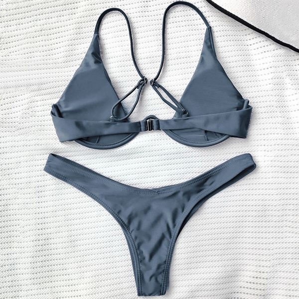 women plunging neck thong bikinis set underwired plunge bathing suit spaghetti straps padded female swimsuits high cut suit, White;black
women plunging neck thong bikinis set underwired plunge bathing suit spaghetti straps padded female swimsuits high cut suit, White;black