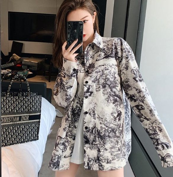 2020 summer early autumn casual graphic long shirt long sleeve for woman luxury designer clothes, White
2020 summer early autumn casual graphic long shirt long sleeve for woman luxury designer clothes, White