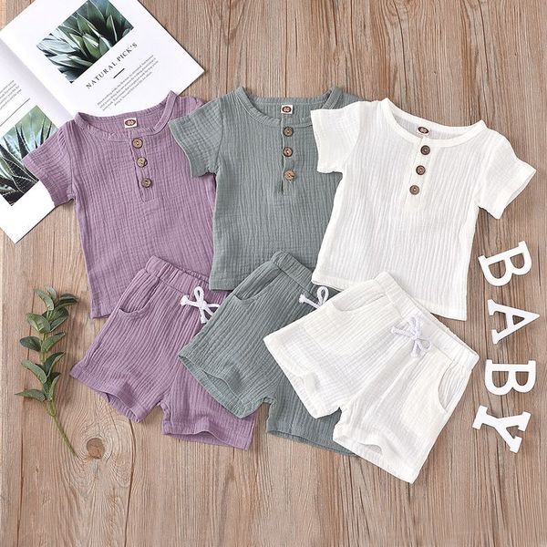 new 2pcs clothes set boys summer clothing baby boys girls cotton solid button t-shirts +striped shorts outfits2, White
new 2pcs clothes set boys summer clothing baby boys girls cotton solid button t-shirts +striped shorts outfits2, White