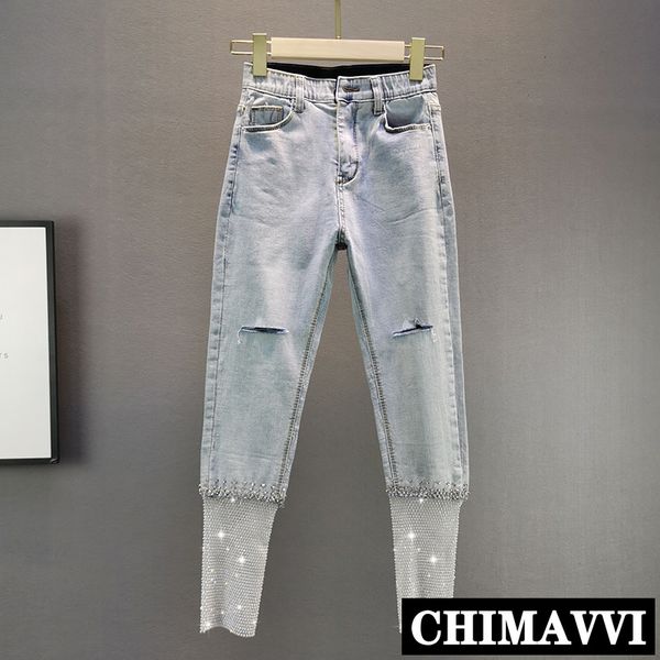 streetwear jeans woman pants 2020 summer new fashion stretch high waist denim pants slim rhinestone stitching pencil jean, Blue
streetwear jeans woman pants 2020 summer new fashion stretch high waist denim pants slim rhinestone stitching pencil jean, Blue