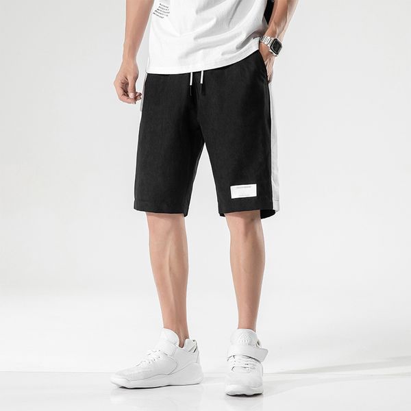 men's shorts summer sports casual pants trendy wear loose and slim straight solid color, White;black
men's shorts summer sports casual pants trendy wear loose and slim straight solid color, White;black