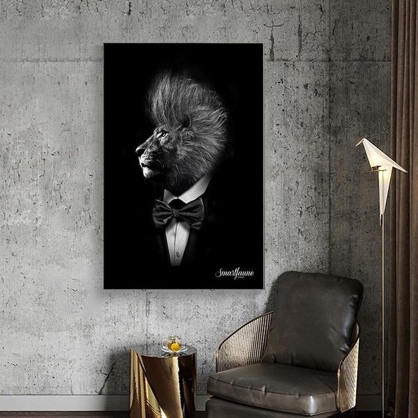 classic wildlife animal posters prints black & white gentleman lion canvas painting modern wall art pictures for bedroom home decor design
classic wildlife animal posters prints black & white gentleman lion canvas painting modern wall art pictures for bedroom home decor design