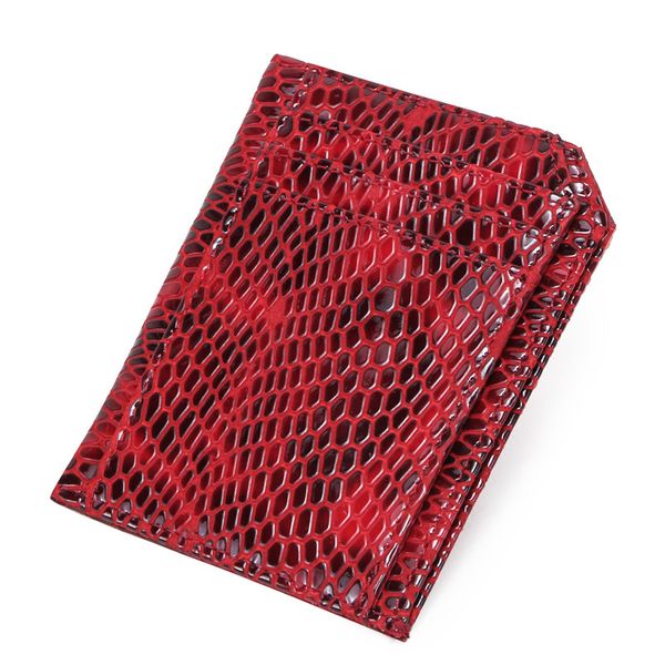 aber fashion rfid anti theft credit card holder 2020 new serpentine genuine leather card wallet multi-card position purse, Red;black