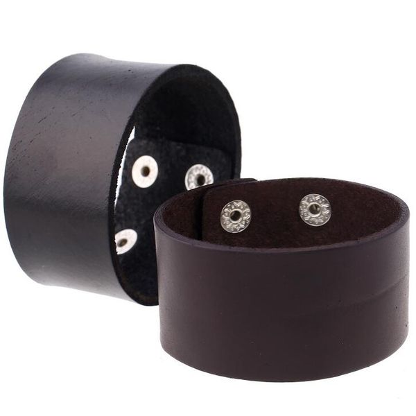 fashion punk black brown wide leather wristbands gothic casual women men biker simple charm bangle vintage jewelry, Golden;silver 
fashion punk black brown wide leather wristbands gothic casual women men biker simple charm bangle vintage jewelry, Golden;silver