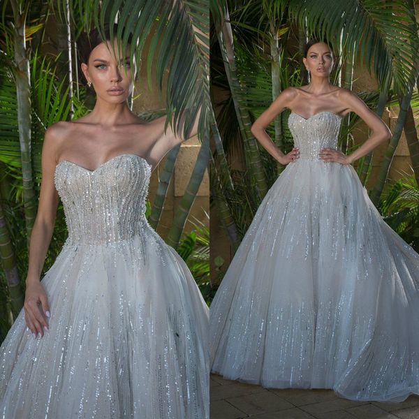2021 new wedding dresses sweetheart lace applique sequins bridal gowns custom made sweep train designer a-line wedding dress, White
2021 new wedding dresses sweetheart lace applique sequins bridal gowns custom made sweep train designer a-line wedding dress, White