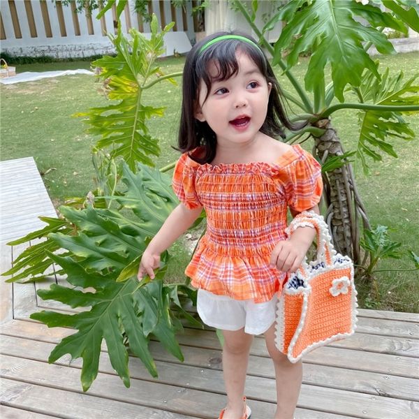 ipbcg baby strap shoulder strap plaid shoulder 2020 western style plaid short sleeve summer bottoming girls western style fashionabl, Blue
ipbcg baby strap shoulder strap plaid shoulder 2020 western style plaid short sleeve summer bottoming girls western style fashionabl, Blue
