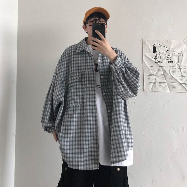 korean cotton plaid shirt men's fashion retro casual shirt men streetwear wild loose mens long sleeve shirts autumn, White;black
korean cotton plaid shirt men's fashion retro casual shirt men streetwear wild loose mens long sleeve shirts autumn, White;black