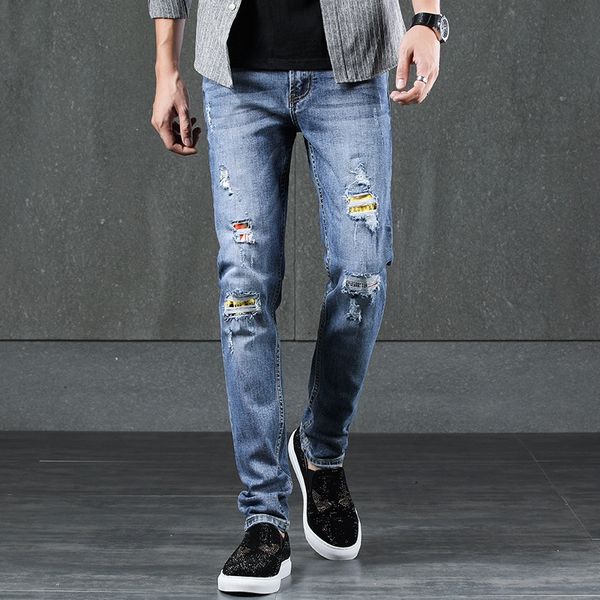new stretch men's skinny slim teenager long ripped pants tight pants jeans tight pantsmen's jeans 903, Blue
new stretch men's skinny slim teenager long ripped pants tight pants jeans tight pantsmen's jeans 903, Blue