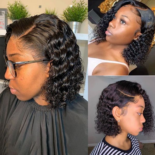 13x4 curly lace front short bob human wig tuneful brazilian remy hair 150% pre plucked natural hairline glueless bob wigs, Black
13x4 curly lace front short bob human wig tuneful brazilian remy hair 150% pre plucked natural hairline glueless bob wigs, Black