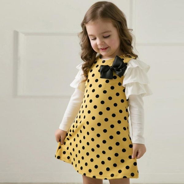 children girls clothes dress long sleeve princess bow dot flower bow party pageant ruffle dresses spring winter fall infant girl, Red;yellow
children girls clothes dress long sleeve princess bow dot flower bow party pageant ruffle dresses spring winter fall infant girl, Red;yellow
