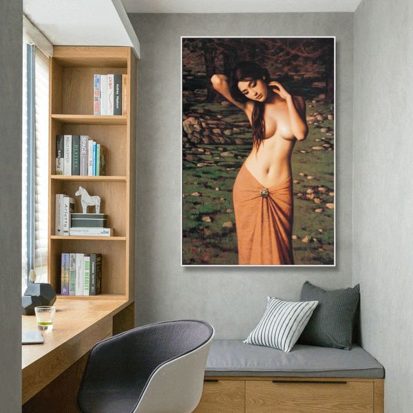 

classical semi-nude woman oil painting on canvas posters and prints wall art pictures for living room wall painting home decor