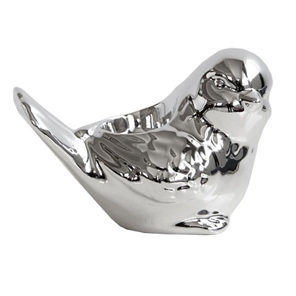 1 pcs silver ceramic birds shaped figurines craft deskdecor ornaments 
1 pcs silver ceramic birds shaped figurines craft deskdecor ornaments