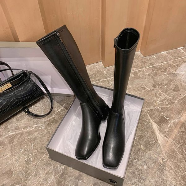2021 new winter shoes women's riding boots genuine leather square toe zipper keep warm knee high boots bottes femme, Black
2021 new winter shoes women's riding boots genuine leather square toe zipper keep warm knee high boots bottes femme, Black