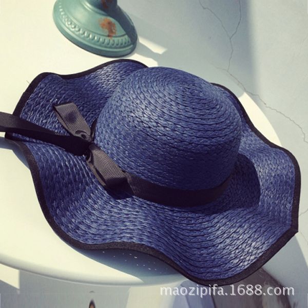 summer women's korean outdoor cornice straw sunshade beach hat seaside holiday straw plaited large edge foldable large eaves hat, Blue;gray
summer women's korean outdoor cornice straw sunshade beach hat seaside holiday straw plaited large edge foldable large eaves hat, Blue;gray