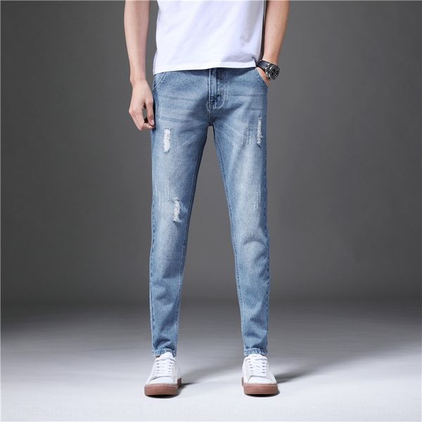 summer men's cropped jeans thin trendy brand slim korean tight jeans tight pants style trendy hole stretch leggings all-match pants, Blue
summer men's cropped jeans thin trendy brand slim korean tight jeans tight pants style trendy hole stretch leggings all-match pants, Blue