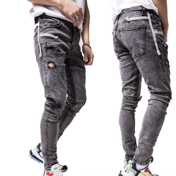 new men's skinny skinny ankle worn hole bag ribbon for men and jeans ribbon jeans, Blue
new men's skinny skinny ankle worn hole bag ribbon for men and jeans ribbon jeans, Blue
