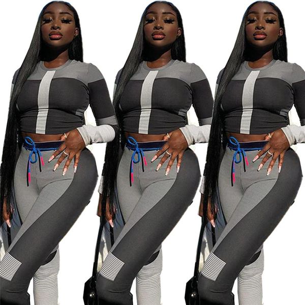 panelled sport womens tracksuits casual contrast color slim womens designer 2pcs long sleeve with trousers leggings female tracksuits, Gray
panelled sport womens tracksuits casual contrast color slim womens designer 2pcs long sleeve with trousers leggings female tracksuits, Gray