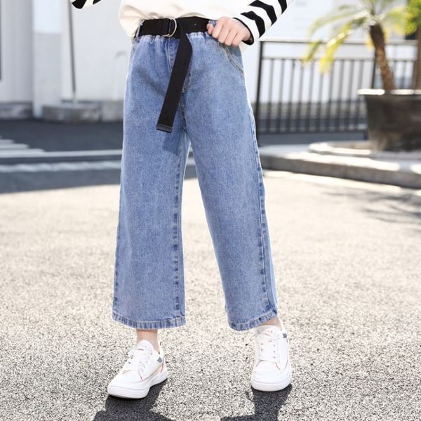 girls' 2020 autumn new children's and wide leg pants jeans korean black belt belt wide leg pants jeans, Blue
girls' 2020 autumn new children's and wide leg pants jeans korean black belt belt wide leg pants jeans, Blue