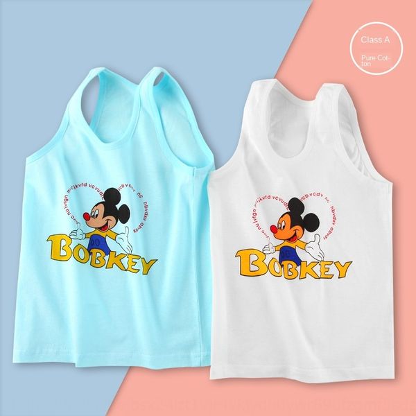 2020 sweat sweatshirt vest sportswear children's pure cotton cartoon printed vest baby breathable sweat shirt stall, Blue