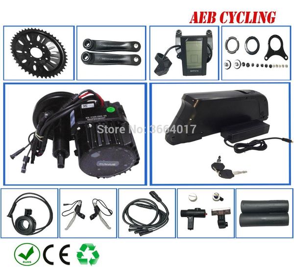 Image of High power Bafang BBSHD 48V 1000W mid crank motor kits with Atlas down tube 52V 14Ah Lithium ion electric bike battery pack