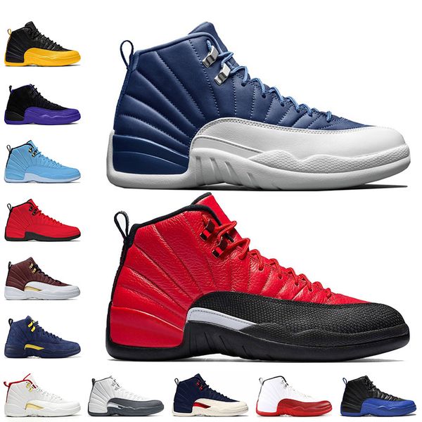 2020 new stone blue 12 reverse flu game jumpman 12 12s mens leather basketball shoes retro fashion university gold dark concord sneakers, White;red
2020 new stone blue 12 reverse flu game jumpman 12 12s mens leather basketball shoes retro fashion university gold dark concord sneakers, White;red
