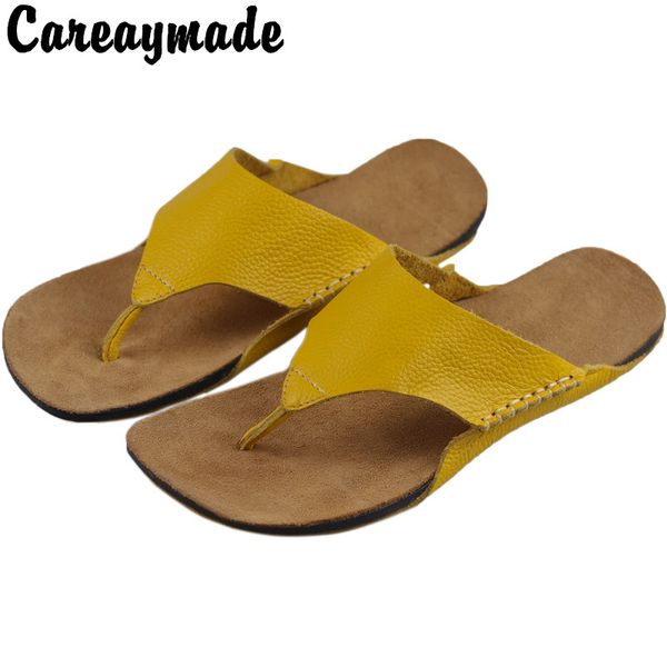 careaymade-new leather flip flop women's summer casual wear layer leather flat bottom sandals with angle slippers, Black
careaymade-new leather flip flop women's summer casual wear layer leather flat bottom sandals with angle slippers, Black