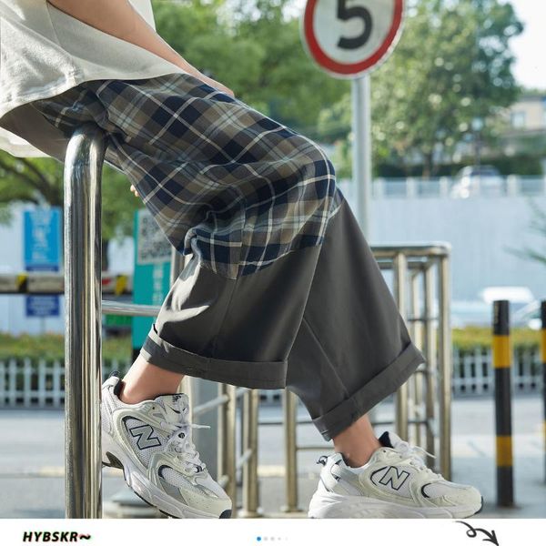 hybskr 2020 summer plaid loose ankle-length pants man patchwork straight harajuku fashion mans pants korean ankle-length joggers, Black
hybskr 2020 summer plaid loose ankle-length pants man patchwork straight harajuku fashion mans pants korean ankle-length joggers, Black