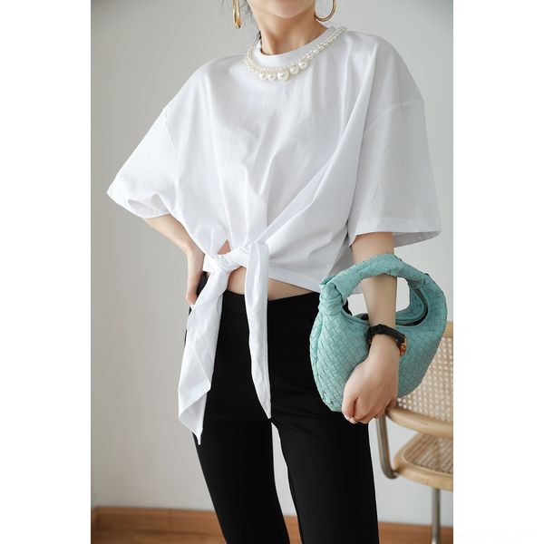 2020 summer new neckline irregular hem tie sleeve t-shirt women's loose slimming all-match pearl t-shirt pearl, White
2020 summer new neckline irregular hem tie sleeve t-shirt women's loose slimming all-match pearl t-shirt pearl, White