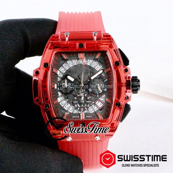 new miyota vk quartz chronograph mens watch red transparent acrylic case pvd black dial stick markers big red rubber new swisstime hubg25c3, Slivery;brown
new miyota vk quartz chronograph mens watch red transparent acrylic case pvd black dial stick markers big red rubber new swisstime hubg25c3, Slivery;brown
