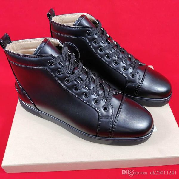 designer sneakers red bottom lace-up high casual shoes studded spikes flats shoes for mens and womens leather sneakers with dust bag, Black
designer sneakers red bottom lace-up high casual shoes studded spikes flats shoes for mens and womens leather sneakers with dust bag, Black